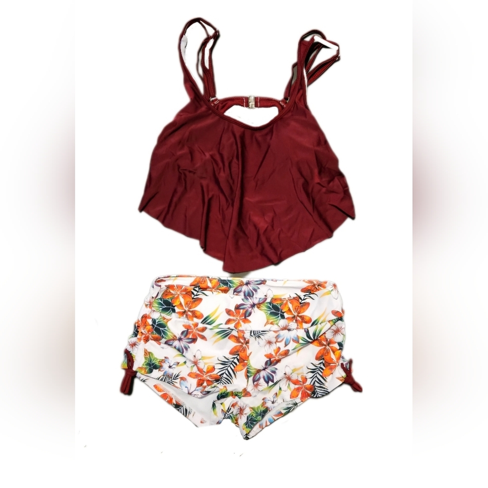 Shein bikini swimsuit bathing suit floral size Small